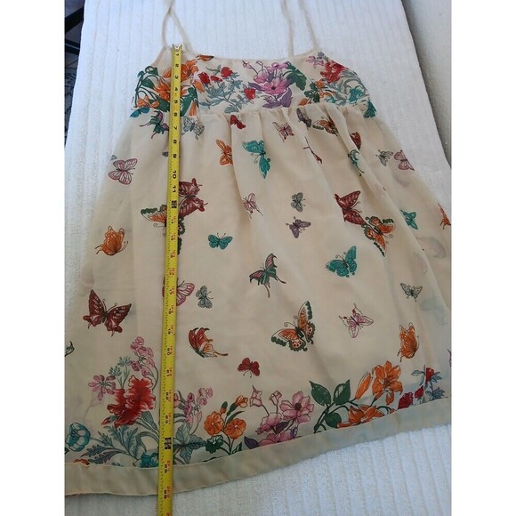 Imaginary Voyage Sleeveless Top Tunic Large Spaghetti Strap Flowy Butterfly - Picture 7 of 13